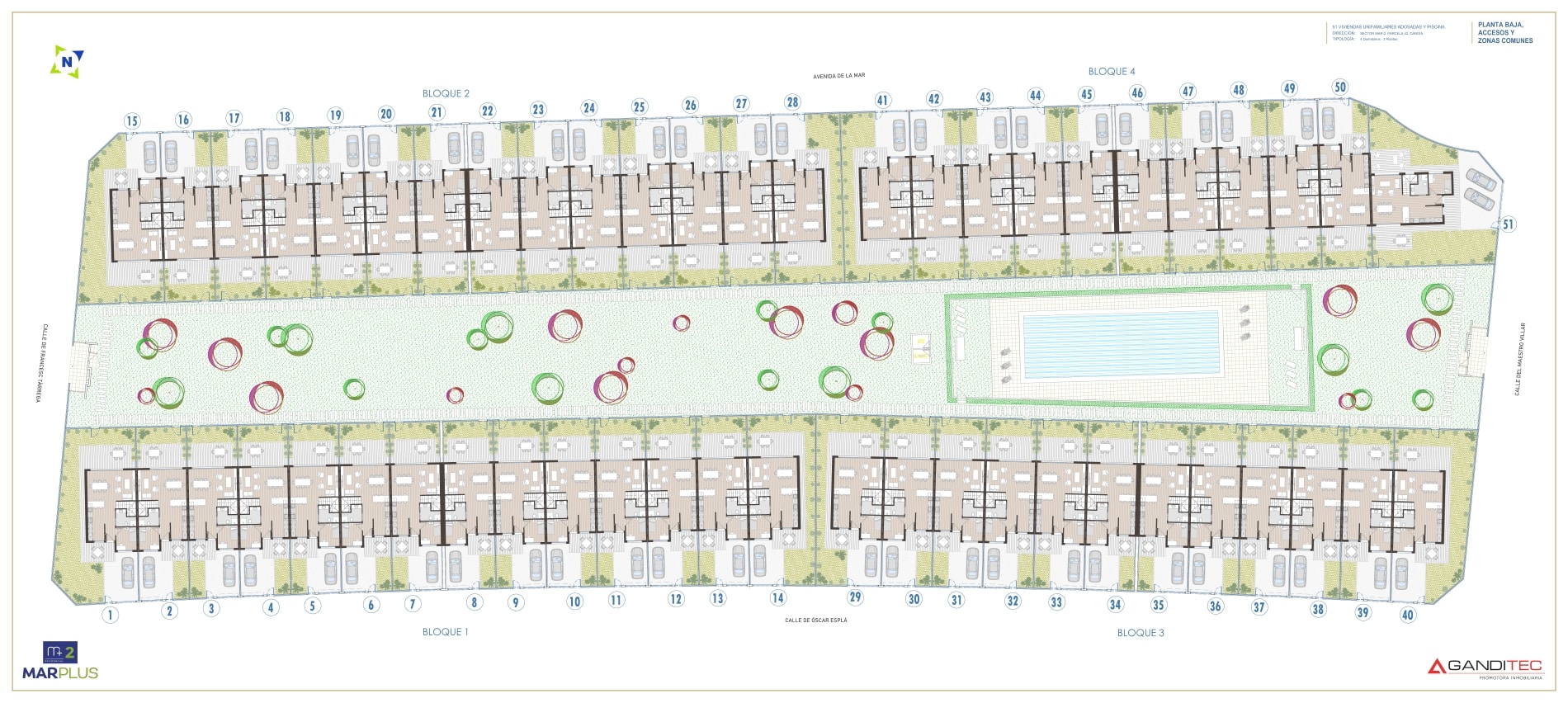 Planta conjunta Residencial MarPlus 2 en Gandia